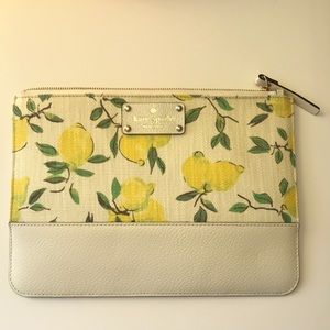 Kate Spade Lemon clutch with Leather Details